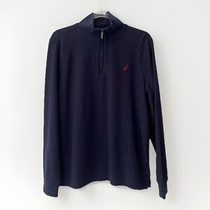 NWT Nautica Sport Long Sleeve 1/4 Zip Youth Boys L 14/16 Blue Preppy Coastal